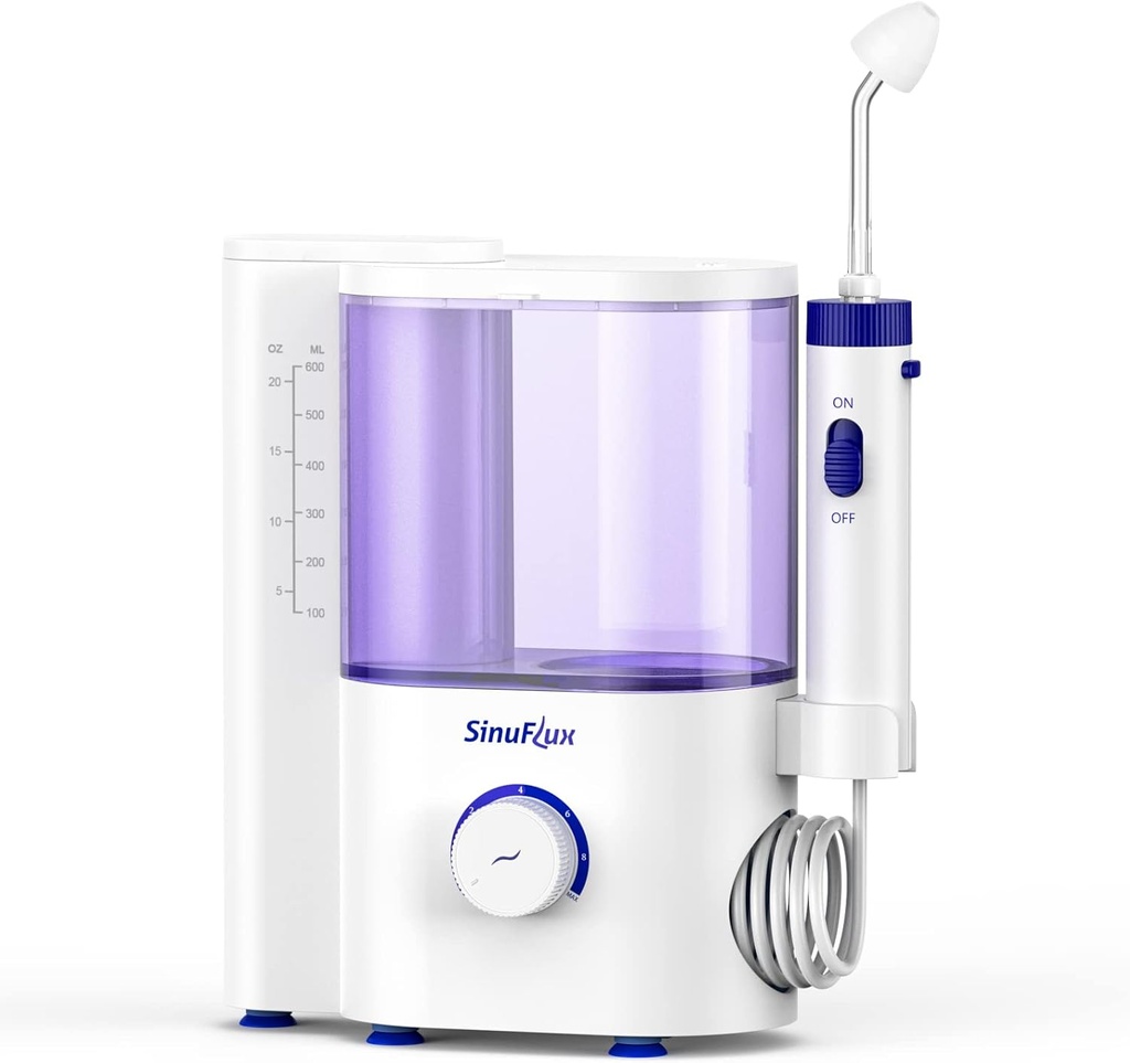 Système d'irrigation nasale, machine à rincer nasal pulsant pour pot électrique Neti Sinus & Allergy Relief avec kit de nettoyage nasal personnalisable