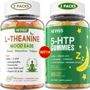 NEVISS Sans sucre Gommies L-Theanine Calme 120 Nombres + Gommies 5-HTP sans sucre 120 Nombres