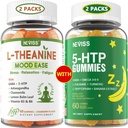 NEVISS Sans sucre Gommies L-Theanine Calme 120 Nombres + Gommies 5-HTP sans sucre 120 Nombres