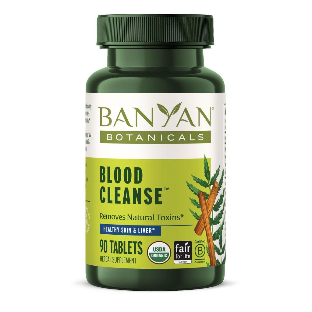 Banyan Botanicals Comprimés nettoyant le sang – Supplément de peau claire organique avec Manjistha & Neem – Herbes nettoyant le sang pour la peau naturelle et saine* – 90 comprimés – Vegan non issu d'OGM