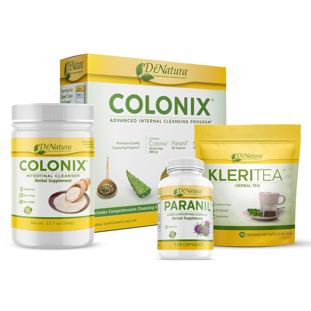 DrNatura Colonix Kit Psyllium entier Poudre de musc pour le nettoyage des colonies, 30 Day Pack Colon Cleanser (16 oz)