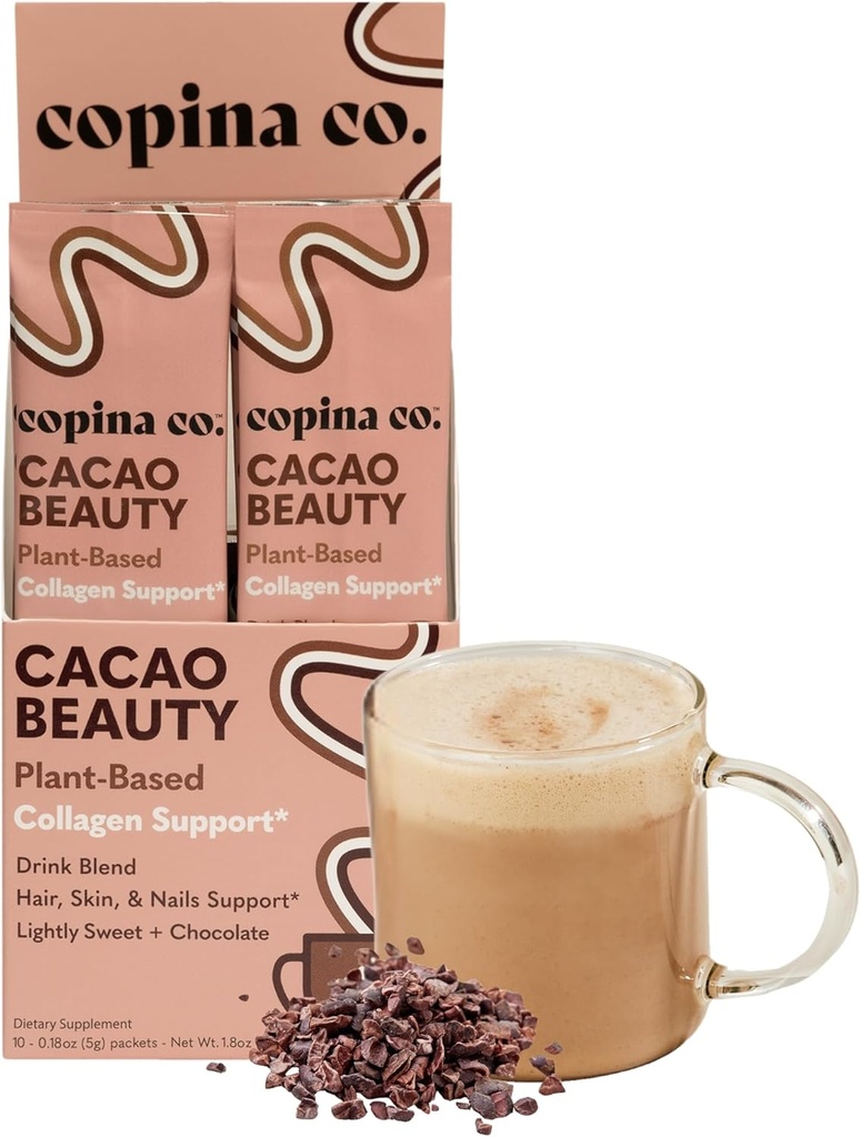 Copina Co. Cacao Beauté Végétalienne Collagen Booster Mélange de boisson: Plant-Based Collagen Support Smoothie Boissons Vegan Blend Variety Pack de variétés