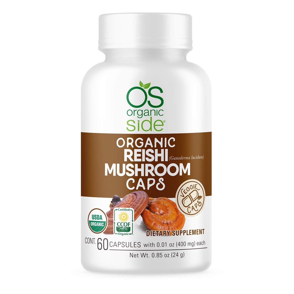 Reishi Mushroom Capsules de 60 capsules Adaptogènes Vegan pour le support immunitaire et le soulagement du stress
