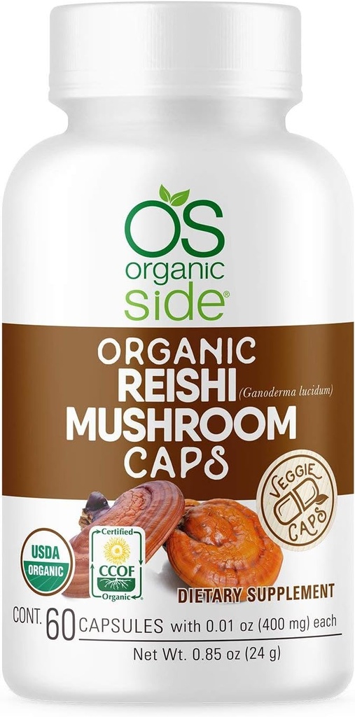 Reishi Mushroom Capsules de 60 capsules Adaptogènes Vegan pour le support immunitaire et le soulagement du stress