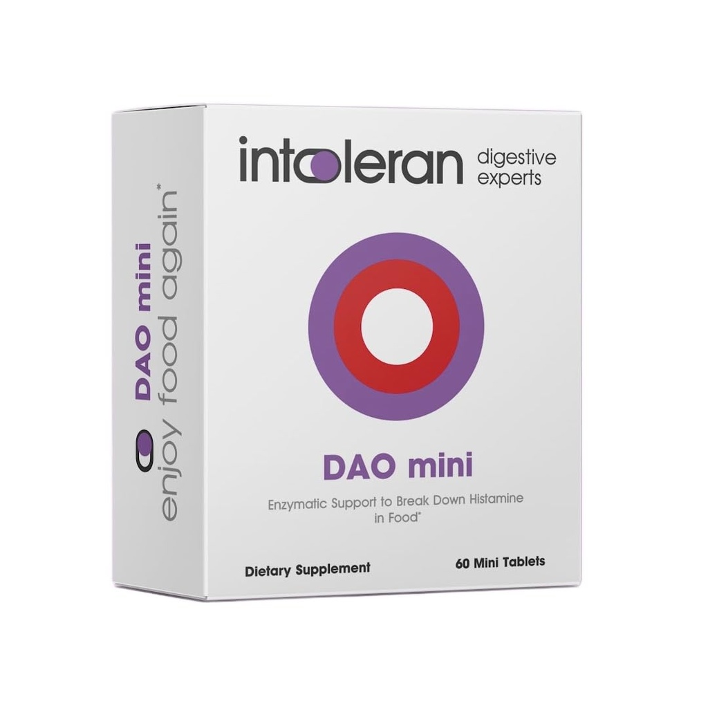Intoléran DAO Mini enzymes digestives - 60 comprimés Supplément pour l'intolérance à l'histamine et déficit en DAO