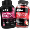 Myo-Inositol & D-Chiro Inositol & ACV Gummies - 40:1 Rapport Hormone Balance pour les femmes et les cidres de pomme Gummies de vinaigre - Suppléments pour soutenir le cycle menstruel et la santé féminine