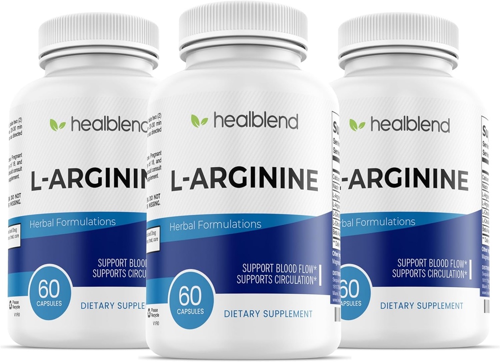 cicatrisation L-Arginine Plus: Calcium, Niacine, L-Arginine Blend, L-Citrulline Complex & Beta Alanine - 180 Capsules (3 Pack)