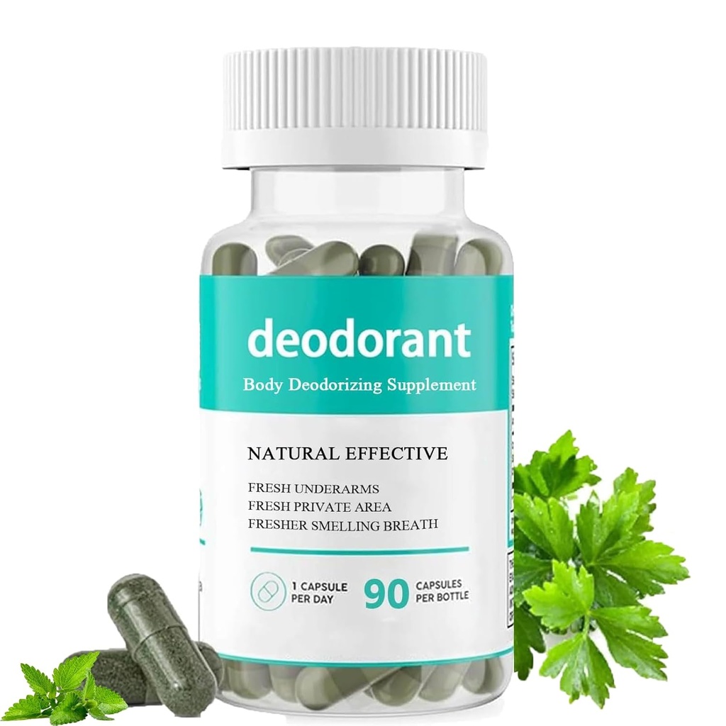 Supplément désodorisant du corps, Capsules désodorisant du corps, Capsules désodorisant du corps pour la désintoxication, Digestion, Santé Gut, Soutien de la peau 90 Capsules (1)