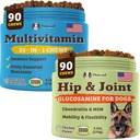 Natural Dog Company Suppléments pour chiens seniors et chiens actifs - Multivitamin Chews & Hip & Joint Relief - Soutien nutritionnel complet pour la santé conjointe, les vitamines pour chiens, l'énergie et la vitalité