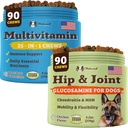 Natural Dog Company Suppléments pour chiens seniors et chiens actifs - Multivitamin Chews & Hip & Joint Relief - Soutien nutritionnel complet pour la santé conjointe, les vitamines pour chiens, l'énergie et la vitalité