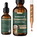 Suppléments pour chiens seniors pour la santé cérébrale et le système nerveux, Supplément pour champignons pour chiens, Supplément démence pour le calme et la relaxation, Adresses se perdre, Retrait social - 59 ML