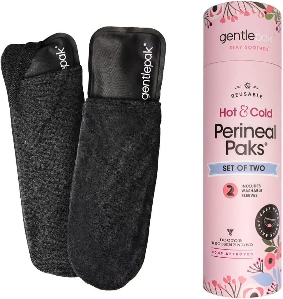 Pâtes de glace et de chaleur périnéales réutilisables avec manches lavables pour soulager la douleur postpartum, grossesse et hémorroïde, enfants à usages multiples, troubles musculaires et vaginaux (2-Pack Tube)