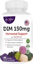 Women’s DIM Complex 150mg - Bioperine Estrogen Balancing Pills for Menopause & Hot Flashes Relief Support Hormonal Acne Powerful Supplement - 60 Capsules - Made in USA