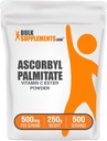 BulkSupplements.com Poudre de Palmitate d'Ascorbyl - Ester de vitamine C, Supplément de vitamine C - Sans gluten, 500mg par portion, 250g (8,8 oz) (paquet de 1)