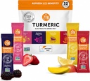 ZYN Electrolyte Drink Mix Hydratation Packets, Electrolytes Poudre, Hydratation Packets avec Curcumine/Turcuma, Vitamine C et D, Zinc, Hydrate Electrolyte Poudre Packets pour le bien-être, Variété Pack de 32