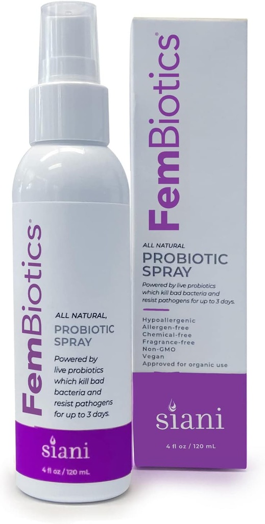 Fembiotics - Soin du corps probiotique topique pour les femmes 4oz - Hypoallergénique, végétalien, non OGM, GF, 100% naturel probiotique vivant, externe + usage interne, totalement sûr, sans réfrigération nécessaire