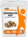BulkSupplements.com Poudre d'extrait de racine de marshmallow - supplément de racine de marshmallow, supplément à base de plantes - sans gluten, 1,2g par portion, 100g (3.5 oz) (paquet de 1)