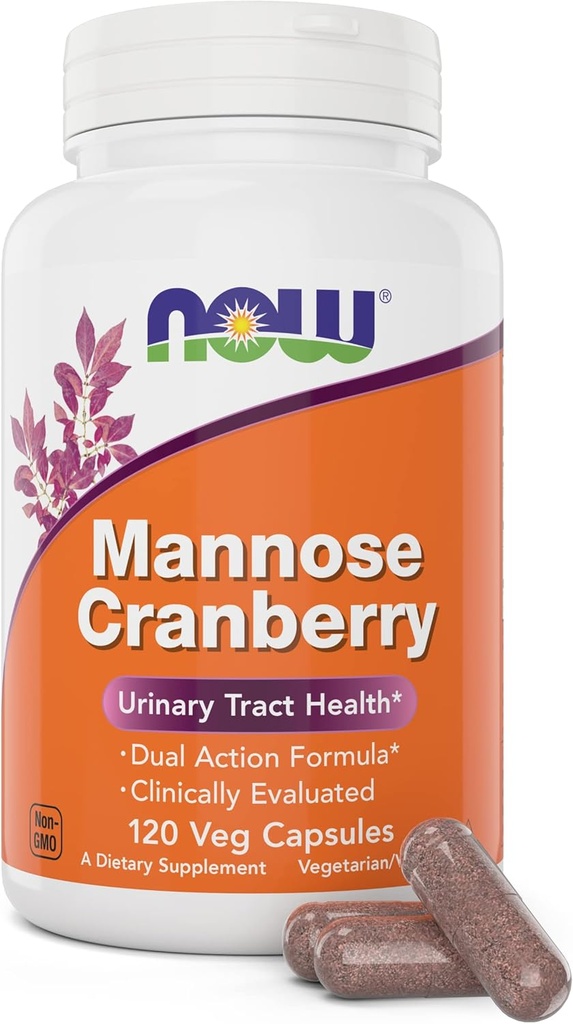Nourriture Mannose Cranberry, 120 gélules de légumes - avec CIP - 450mg dMannose, 250mg Cranberry entier - Nettoyant de la vésicule et santé urinaire* - supplément végétalien amical, non-OGM
