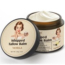 Baume de boeuf pour la peau, Baume de suif fouetté à l'huile d'olive, gras gras de vache herbacée crème hydratant pour la peau sèche, pour les hommes et les femmes, 4 Once Vanilla