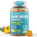 Gommies sans sucre Glycinat de magnésium 400mg avec Ashwagandha, B1, B3, Rhodiola Rosea & Safran pour le repos de soutien, l'humeur et l'énergie Calme Gommies de magnésium pour adultes, supplément de magnésium à croquer, 60Ct