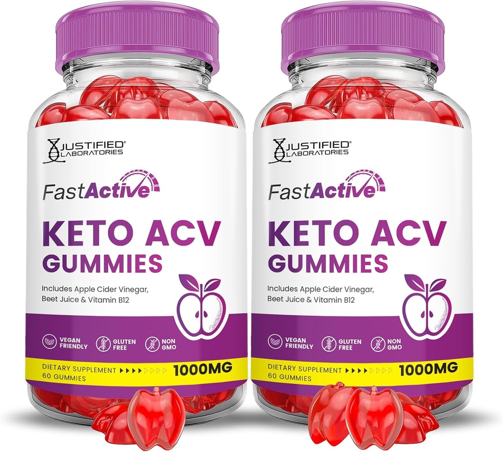 (2 Pack) Gommies Keto ACV actifs rapides Formule avancée 1000MG Gommies Keto rapides Vinaigre de cidre de pomme formulé avec poudre de jus de betterave de grenade B12 Vegan non OGM 120 Gommys