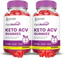 (2 Pack) Gommies Keto ACV actifs rapides Formule avancée 1000MG Gommies Keto rapides Vinaigre de cidre de pomme formulé avec poudre de jus de betterave de grenade B12 Vegan non OGM 120 Gommys