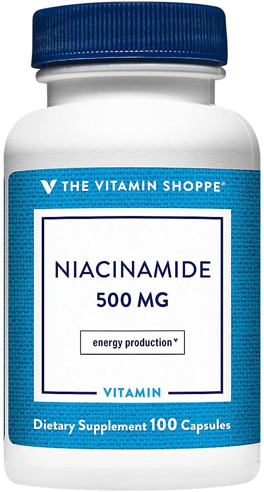 La vitamine Shoppe Niacinamide 500MG, supporte les niveaux de cholestérol déjà dans la gamme normale, une fois par jour (100 capsules)