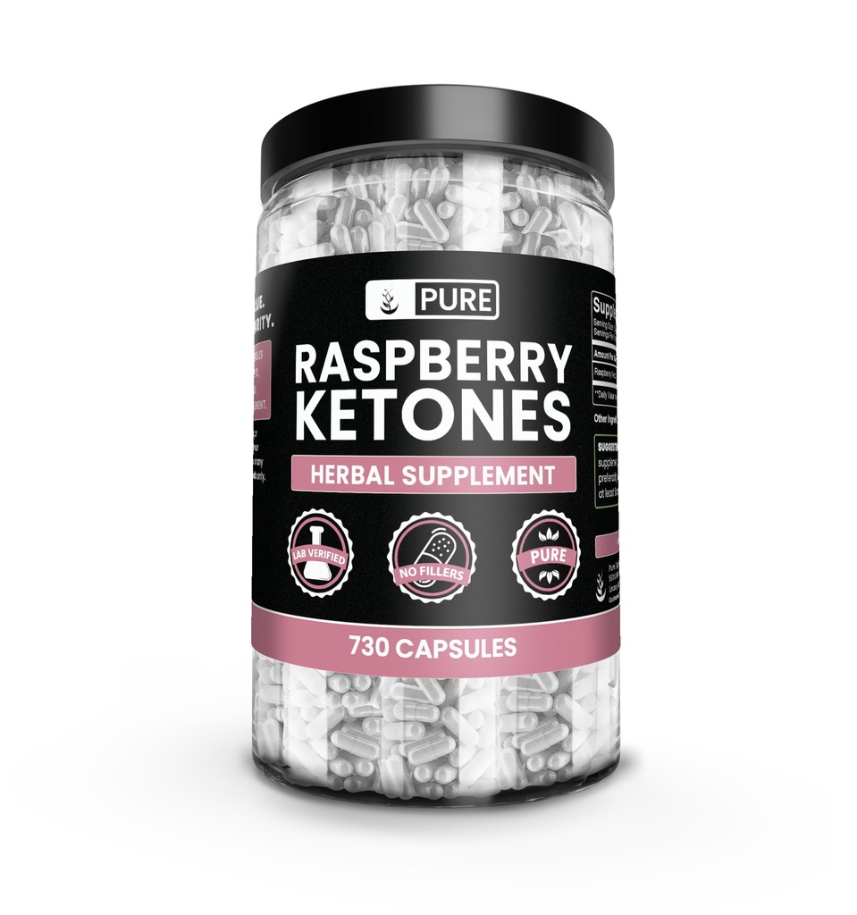 Ingrédients originaux purs Cétone de framboise (730 Capsules) Pas de Magnésium ou de Rice Filters, Toujours Pure, Verified Lab