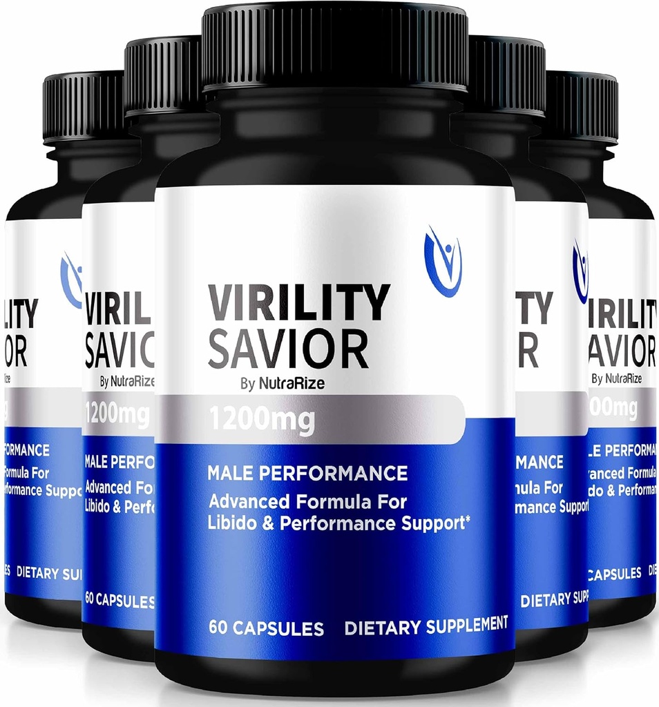 (5 Pack) Virility Savor Capsules pour hommes, VirilitySavior Male Formula, pilules Premium pour Max Performance et confiance, support tout naturel pour la santé et le bien-être (300 capsules)