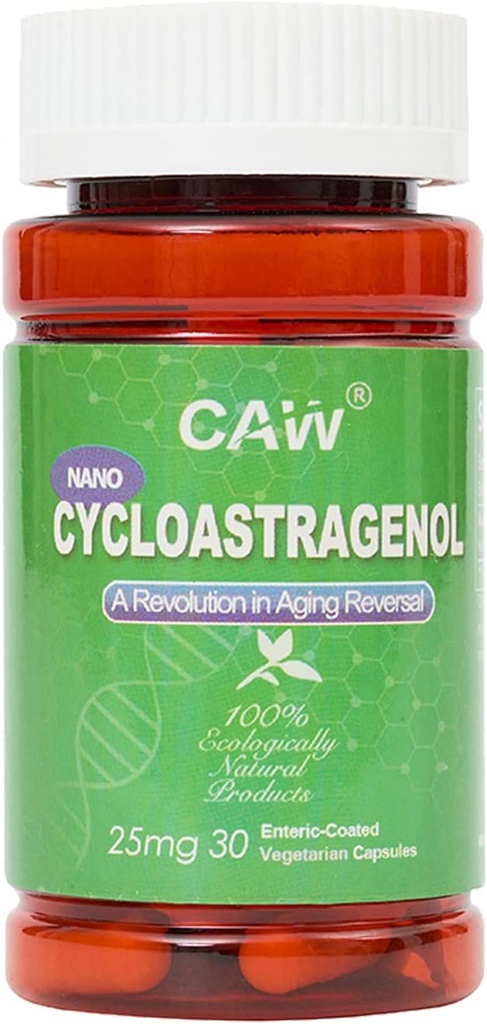 CAW Nano Cycloastragenol 98% 25mg 30 capsules Activation de la télomérase Réparation de l'ADN