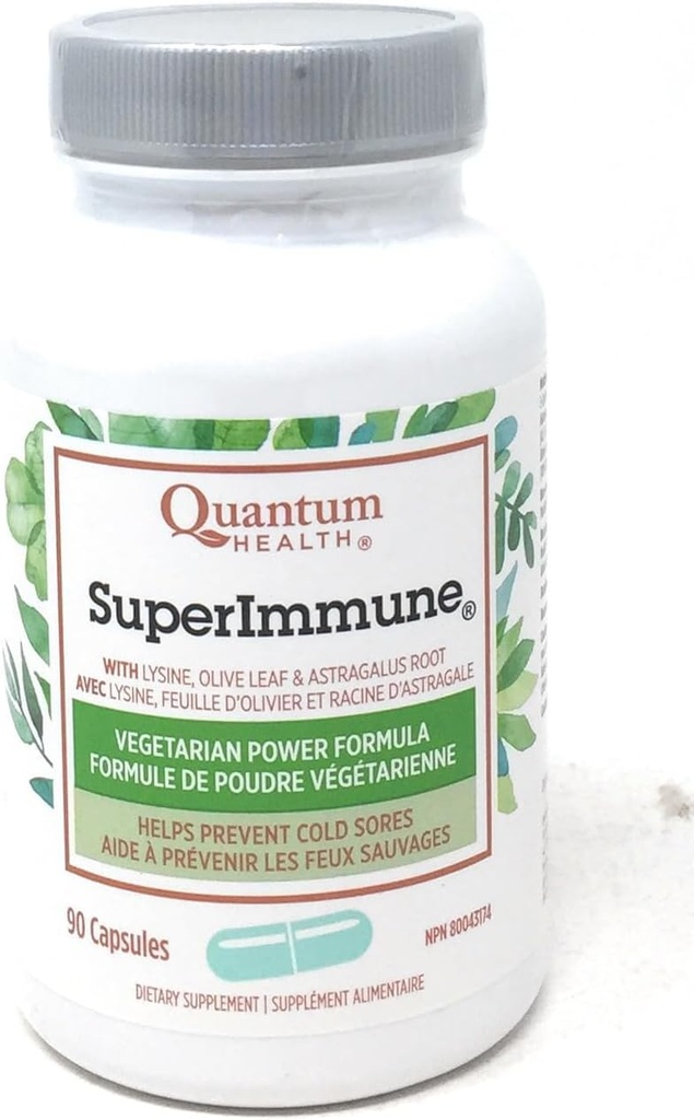 Quantum Health Super Immune+ Power Formula Dietary Supplément, 90 Capsules végétariennes