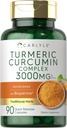 Carlyle Curcumine curcumine curcuma avec poivre noir, 3000mg.90 Capsules en poudre.