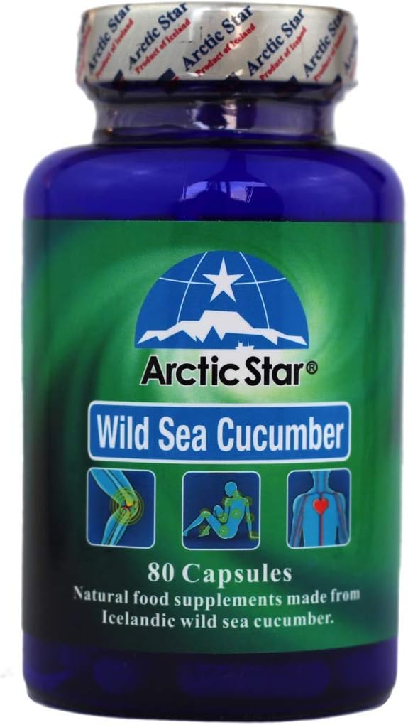 Arctic Star - Capsules de concombre de mer - Pure nature de l'Islande Atlantique Wild Caught Sea Cucumber Extrant Pills - Hygiène articulaire T & Immune Santé 400mg 80 Capsules/Bouteille –