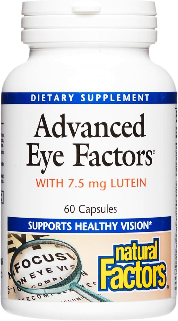 Natural Factors, Advanced Eye Factors, Antioxidant Support for Healthy Vision with Lutein and Zeaxanthin, 60 Capsules