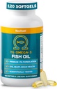 Macuhealth Omega 3 Huile de poisson - 1100mg DHA, 1100mg EPA, Supplément santé des yeux et du cerveau, formule de triglycéride, 120 Softgels
