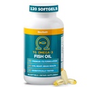 Macuhealth Omega 3 Huile de poisson - 1100mg DHA, 1100mg EPA, Supplément santé des yeux et du cerveau, formule de triglycéride, 120 Softgels
