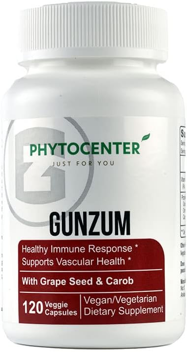 GUNZUM Vascular Health Support Supplement with Grape Seed, Carob and Oriental Sweetgum (Vcaps)