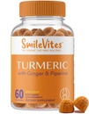 Gummies curcuma avec Curcumin, Ginger et Piperine , Support de joint Gummies , Antioxydant et soutien de santé digestif , Qualité Premium , Peach Flavor , 60 comte
