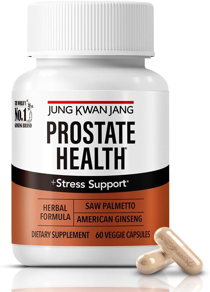 JUNG KWAN JANG Prostate Health with Saw Palmetto and American Ginseng for Prostate, Stamina, Hair Loss Support, dht Blocker, Supplément tout naturel pour les hommes et les femmes