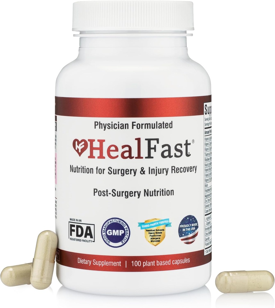 HealFast Post Surgery & Injury Recovery Supplement - Supports Healing, Scar Treatment & Bruising - BBL Post-Op Support for Surgery Recovery