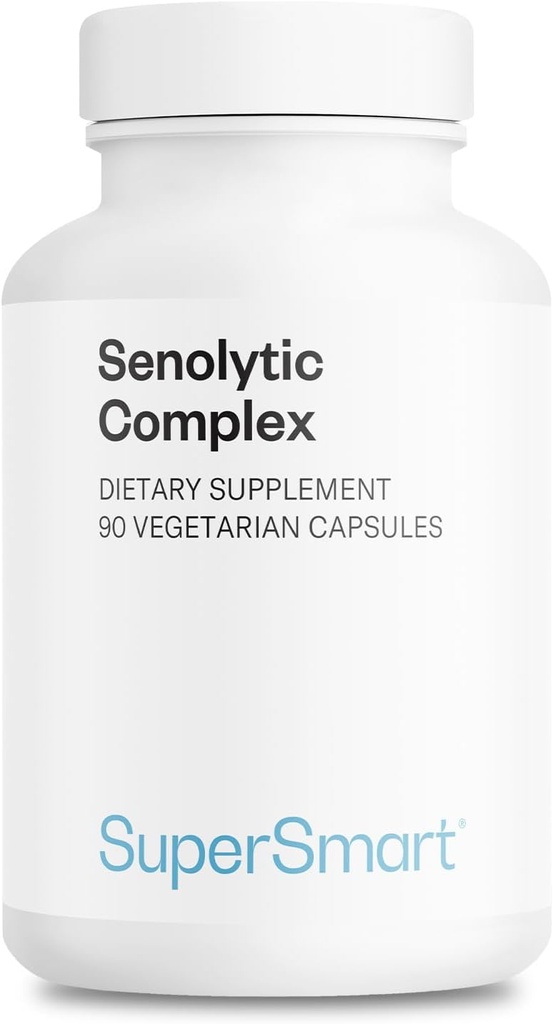 Supersmart - Complexe sénolytique (formule avancée) - avec Fisetin, Quercetin, Bromelain - Ingrédients brevetés - Supplément sénolytique - Sans OGM et sans gluten - 90 capsules végétariennes