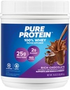 Barres de protéines pures, haute protéine, collations nutritives pour soutenir l'énergie, faible sucre, sans gluten, beurre d'arachide au chocolat, 1,76oz, paquet de 4