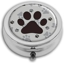 Pill Box of Pocket Purse 3 Compartiment Medicine Holder Travel Pill Case Decorative Box Vitamine Pill Organizer Unique Don Animal Footprints Pattern