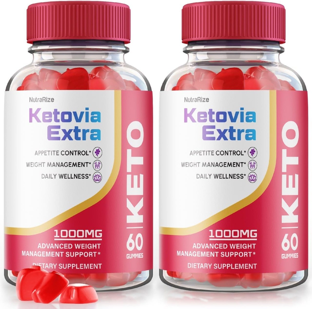 (2 Pack) Kétovia Extra Gummies - Kétovia Extra ACV Gummies, Kétovia ACV Gummies Avancé Perte de poids, Supplément de force maximale, Kétovia Keto + ACV Gummy, Keto Via Extra Reviews (120 Gummies)