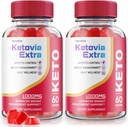 (2 Pack) Kétovia Extra Gummies - Kétovia Extra ACV Gummies, Kétovia ACV Gummies Avancé Perte de poids, Supplément de force maximale, Kétovia Keto + ACV Gummy, Keto Via Extra Reviews (120 Gummies)