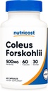 Nutricost Coleus Forskohlii 500mg, 60 Capsules - Formule de dosage maximal
