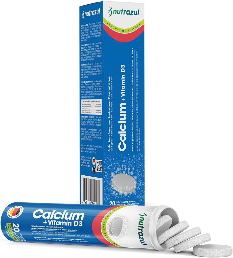 nutrazul Calcium + Vitamine D3 Comprimés effervescents.