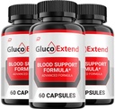 Gluco Extend Capsules - GlucoExtend Advanced Supplement, All Natural Formula to Maintain Healthy Levels, Maximum Strength Formula, Gluco Extend Pills Reviews (3 Pack - 180 Capsules)