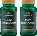 Swanson Pure BrainPower Cerveau Santé Mémoire cognitive Focus Soutien Facteur neurotrophique dérivé du cerveau (FBDN) Supplément à base de plantes (Ginkgo Biloba, Bacopa Monnieri) 60 Capsules de Veggie (capsules de Veg) (2 Pack)