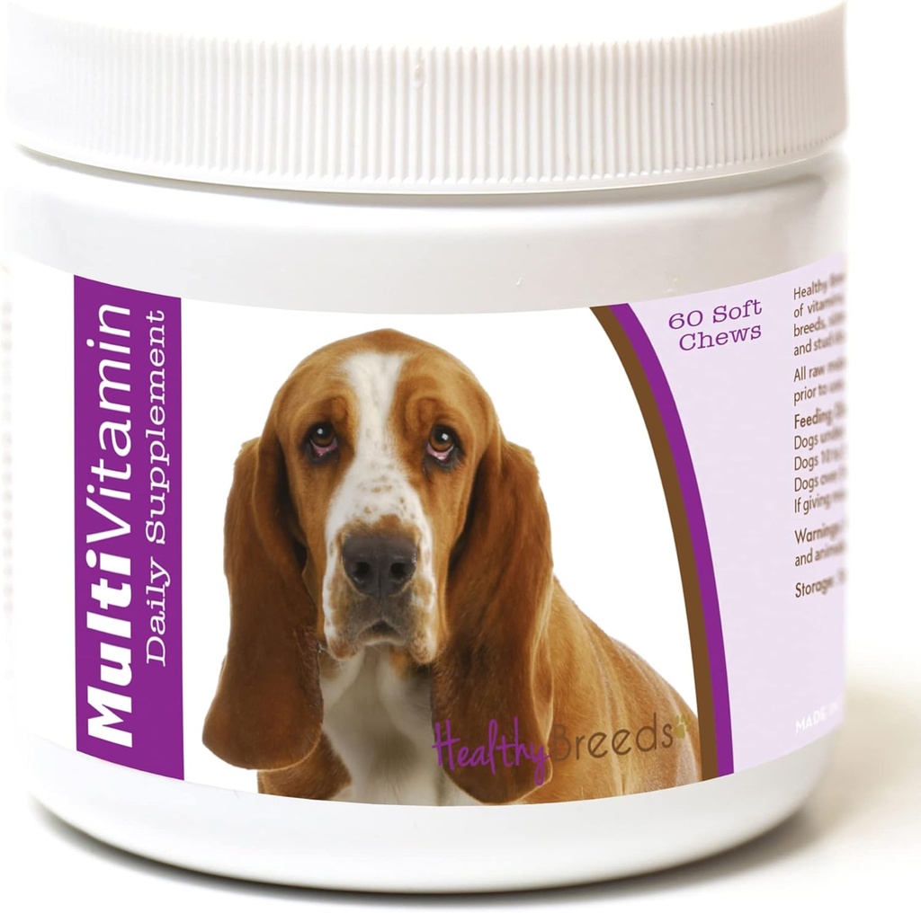 Les races saines Basset Hound Multi-Vitamine Soft Chews 60 Compte